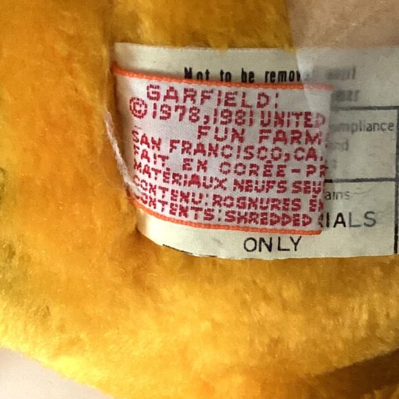 Vintage Garfield Fun Farm 1978 / 1981 Plush Stuffed Cat Collectible Comic Toy - Picture 7 of 7
